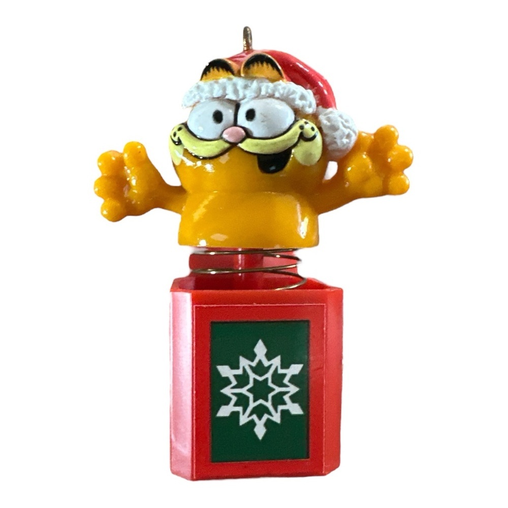 Extremely Rare Garfield Spring Box Jack In The Box Ornament Enesco 1978-1981